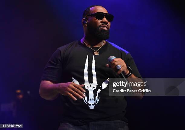 Raekwon of Wu-Tang Clan performs onstage during the "NY State Of Mind" tour at Cellairis Amphitheatre at Lakewood on September 22, 2022 in Atlanta,...