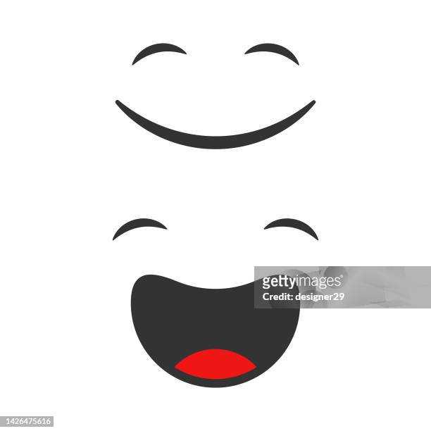 cartoon smiley face icon set. - smiley faces stock illustrations