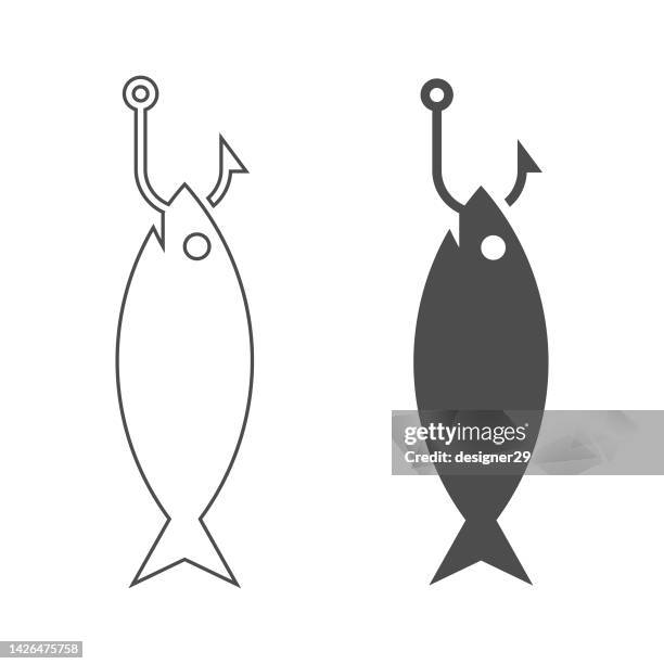 ilustrações de stock, clip art, desenhos animados e ícones de fishing icon. - anzol