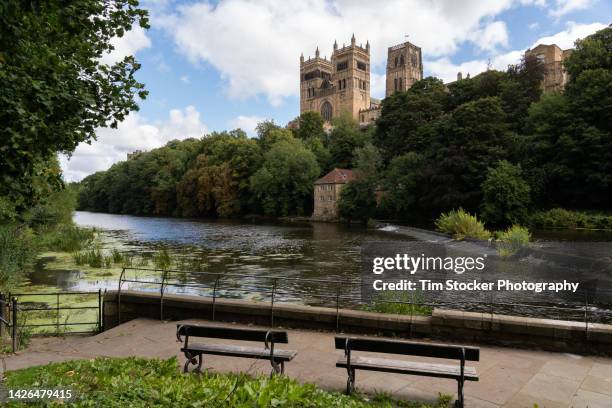 durham cathedral and the river wear - river wear stock pictures, royalty-free photos & images