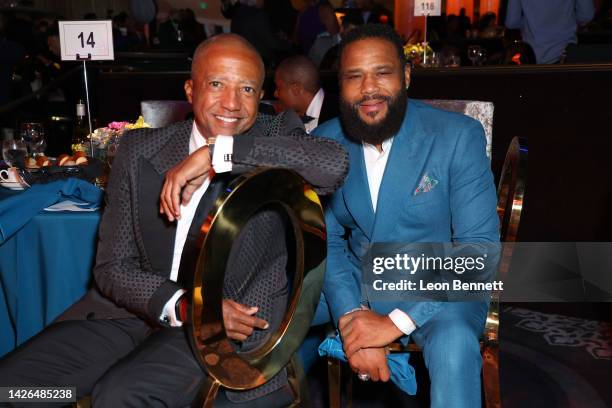 Honoree, BMAC Social Impact Award Kevin Liles and Anthony Anderson attend the Black Music Action Coalition Second Annual Music in Action Awards Gala...