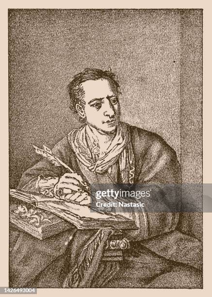 illustrazioni stock, clip art, cartoni animati e icone di tendenza di johann joachim winckelmann (1717 - 1768) è stato uno storico dell'arte e archeologo tedesco - archeologo