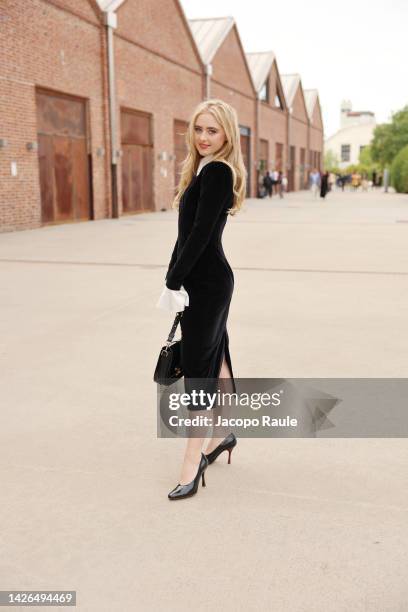 Kathryn Newton is seen ahead of Tod's fashion show during the Milan Fashion Week - Womenswear Spring/Summer 2023 on September 23, 2022 in Milan,...