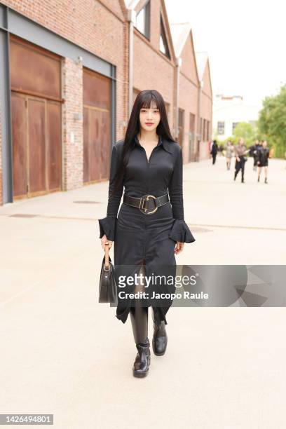 Is seen ahead of Tod's fashion show during the Milan Fashion Week - Womenswear Spring/Summer 2023 on September 23, 2022 in Milan, Italy.