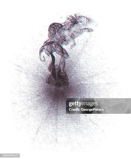 flowing smoke abstract background with glitch technique - moire stock illustrations