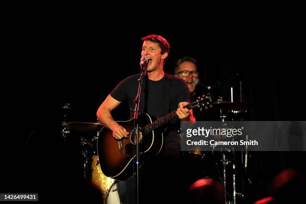 James Blunt performs during a Gala Dinner at Somerset House ahead of the Laver Cup at The O2 Arena on September 22, 2022 in London, England.