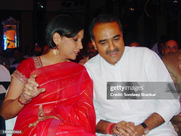 Civil Aviation Minister Prafulla Patel with Bollywood actor Shabana Azami in New Delhi.