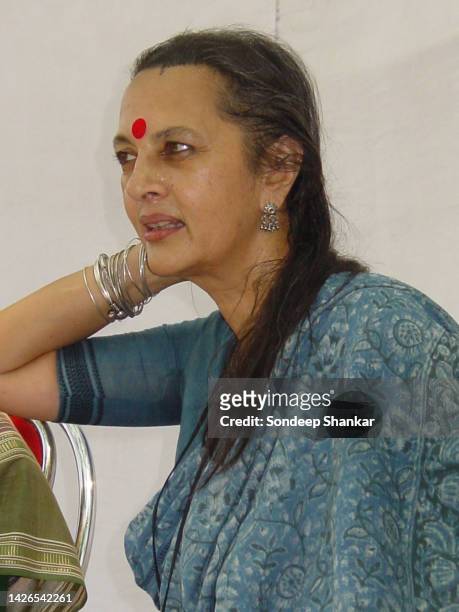 Politburo member of the Communist Party of India, Brinda Karat, during a protest demanding reservation for women in the local self-governance bodies...