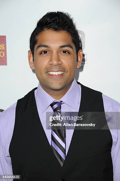 Actor Shawn Parikh arrives at the 10th Annual Indian Film Festival of Los Angeles opening night gala at ArcLight Hollywood on April 10, 2012 in...