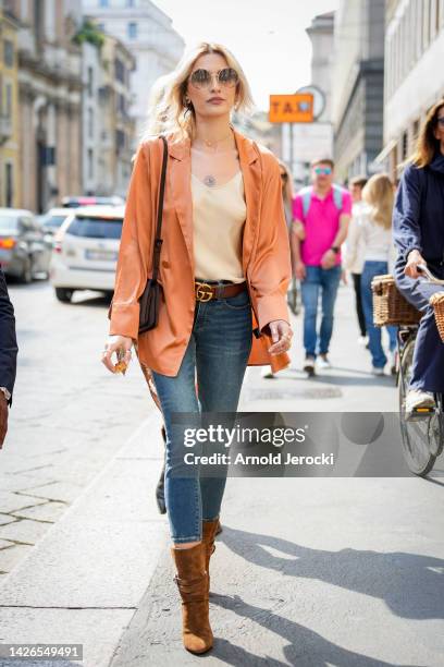 Paris Jackson is seen during the Milan Fashion Week - Womenswear Spring/Summer 2023 on September 23, 2022 in Milan, Italy.