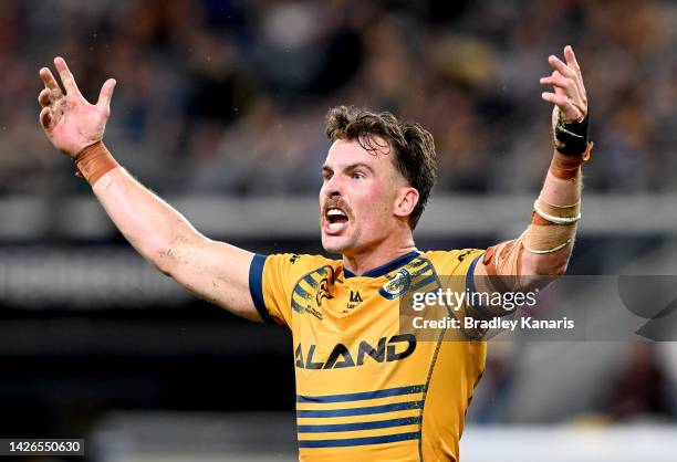 Clinton Gutherson of the Eels celebrates victory after the NRL Preliminary Final match between the North Queensland Cowboys and the Parramatta Eels...