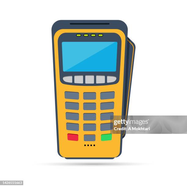payment terminal icon. - pos machine stock illustrations