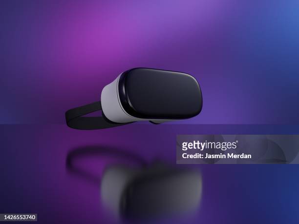 vr set render - computer graphic design headphones stock pictures, royalty-free photos & images