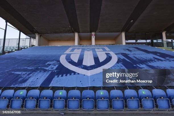 General view ofv the stadium prior to the Friendly International match between San Marino and Seychelles at San Marino Stadium on September 21, 2022...