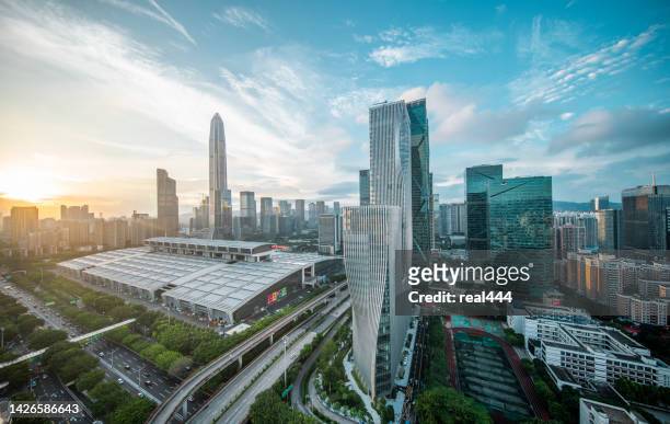 skyscrape of shenzhen city - shenzhen stock pictures, royalty-free photos & images