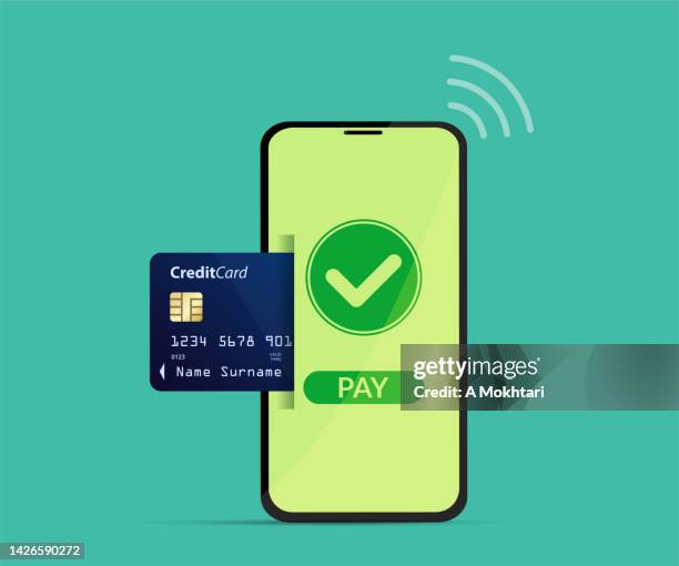 payment by credit card, payment terminal. - document scanning stock illustrations