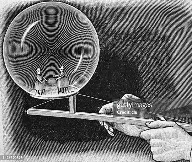 puppet show with a soap bubble - puppet show stock illustrations