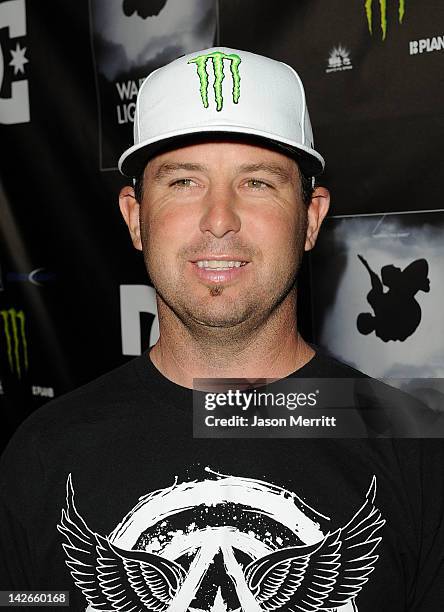 Motocross Champion Jeremy McGrath attends the Los Angeles Screening of "Waiting for Lightning" presented by DC Shoes, a documentary about...