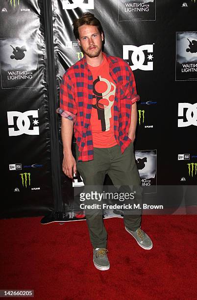 Skateboarder John Robinson attends the Screening of "Waiting For Lighting" at the ArcLight Cinerama Dome on April 10, 2012 in Hollywood, California.