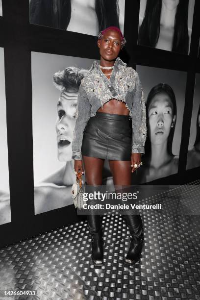 Jodie Turner-Smith is seen at the Gucci Show during Milan Fashion Week Spring/Summer 2023 on September 23, 2022 in Milan, Italy.
