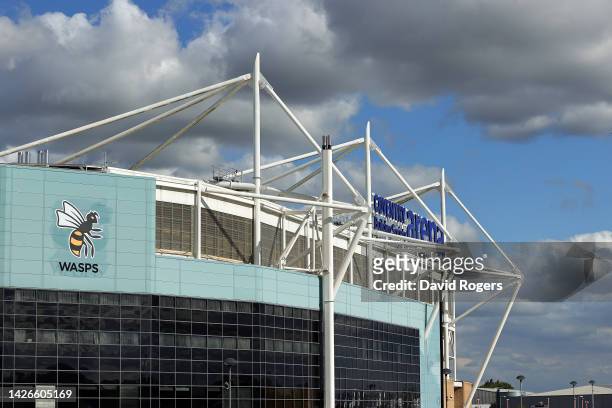General view of Wasps home ground, The Coventry Building Society Arena, on September 23, 2022 in Coventry, England.