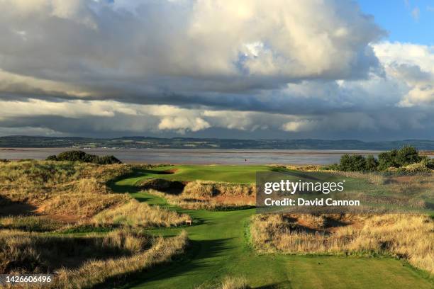 View from the tee of the 134 yards par 3, 15th hole 'Little Eye' which will play as the par 3, 17th hole in the 2023 Open Championship at Royal...