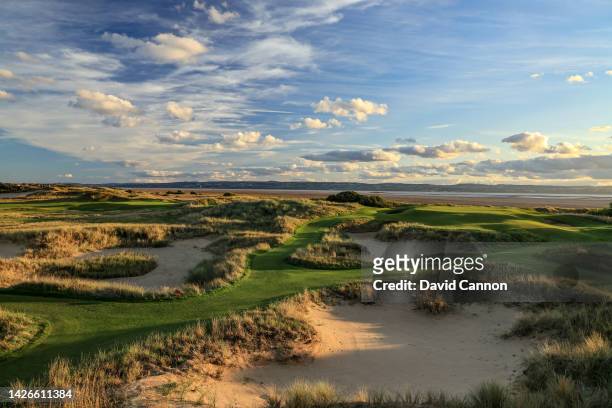 General view of the par 3, 15th hole 'Little Eye' which will play as the 17th hole in the 2023 Open Championship at Royal Liverpool Golf Club on...