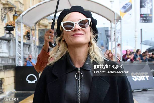Actress Diane Kruger arrives at the Maria Cristina Hotel during the 70th San Sebastian International Film Festival on September 23, 2022 in San...