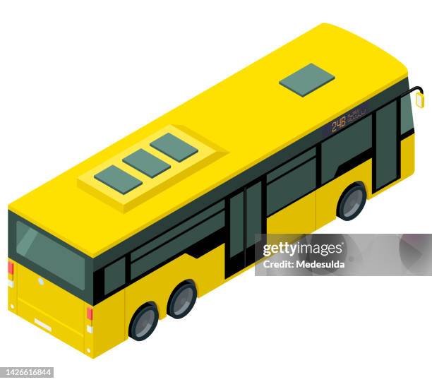 isometric vehicle bus - bus stock illustrations