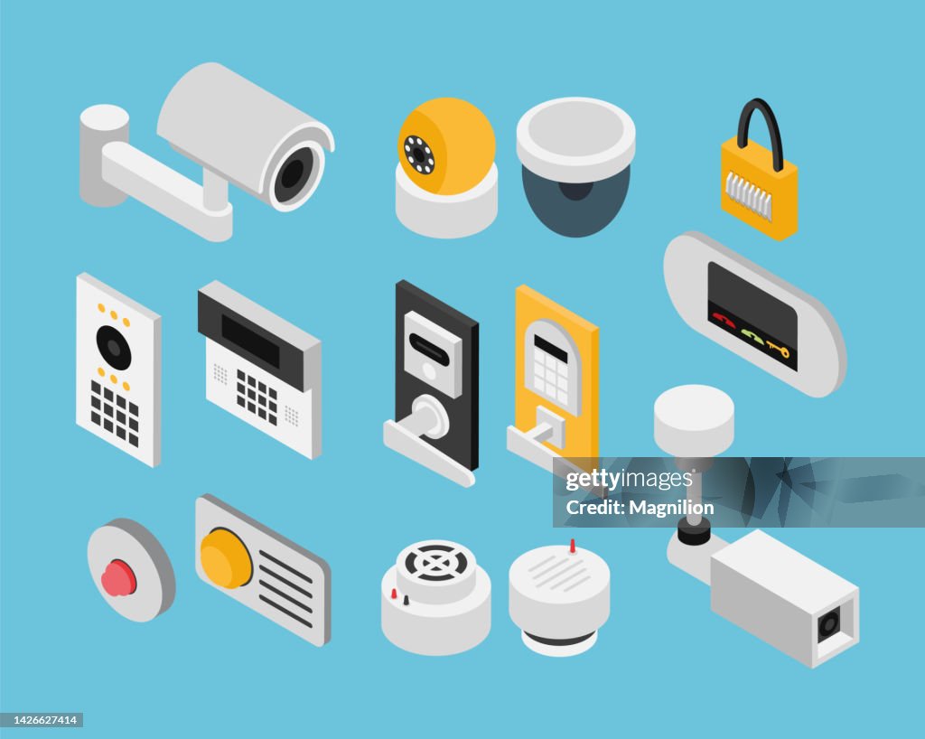 Security Alarm Isometric Vector