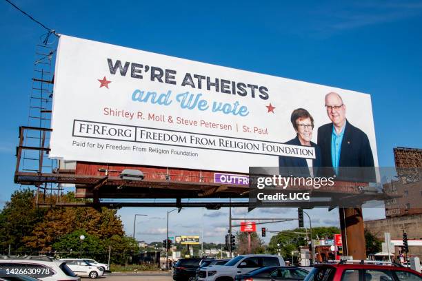 St. Paul, Minnesota, Billboard saying that atheists also vote to..