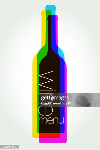 wine menu - riesling wine stock illustrations