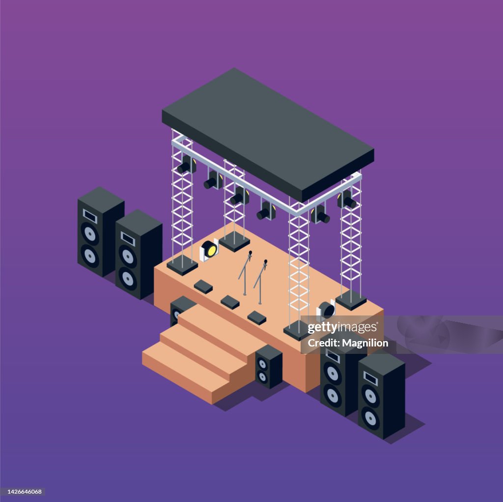 Music Scene Isometric Vector