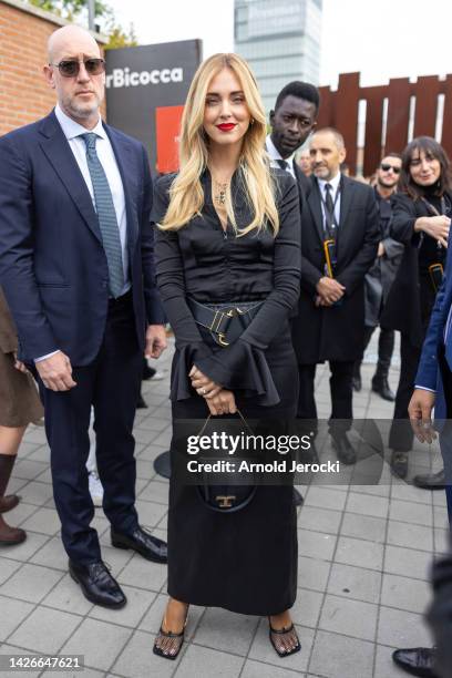 Chiara Ferragni is seen during the Milan Fashion Week - Womenswear Spring/Summer 2023 on September 23, 2022 in Milan, Italy.