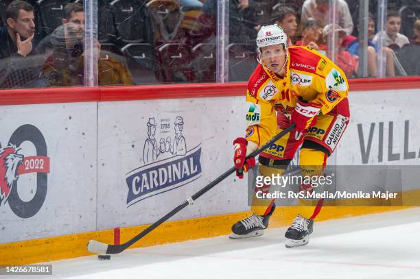 Damien Brunner of EHC Biel in action during the Swiss National League game between Lausanne HC and EHC Biel-Bienne at Vaudoise Arena on September 16,...