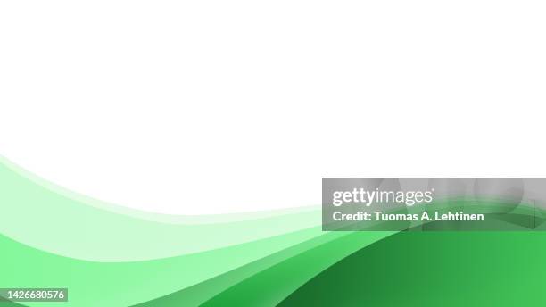 ocean wave shape made of simple light green and green wavy lines on white. - green wave pattern stock pictures, royalty-free photos & images