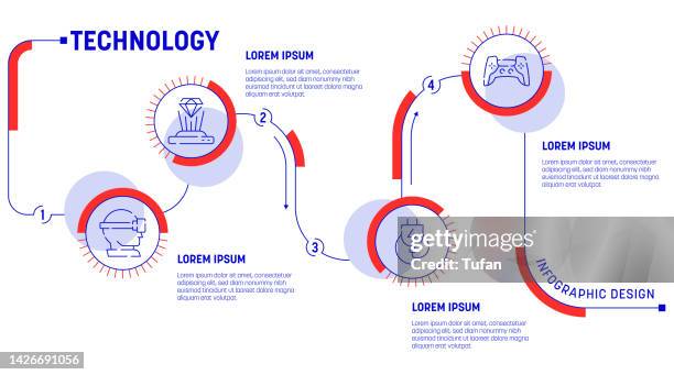 technology infographic template. technology cover background banner vector. it concept icon design - human hologram stock illustrations