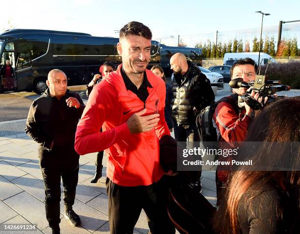 Albert Riera during a training session at AXA Training Centre on September 23, 2022 in Kirkby, England.