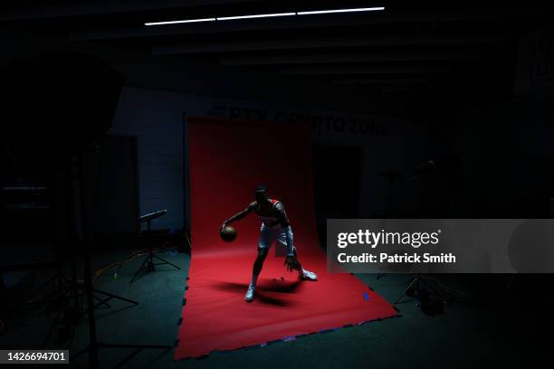 Kyle Kuzma of the Washington Wizards participates during the Washington Wizards Media Day at Capital One Arena on September 23, 2022 in Washington,...