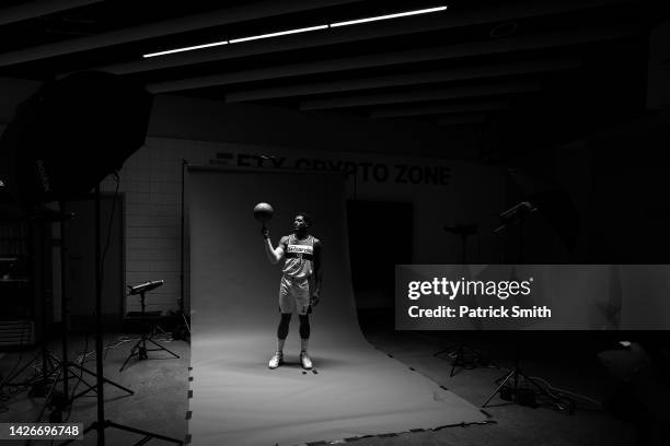 Bradley Beal of the Washington Wizards participates during the Washington Wizards Media Day at Capital One Arena on September 23, 2022 in Washington,...