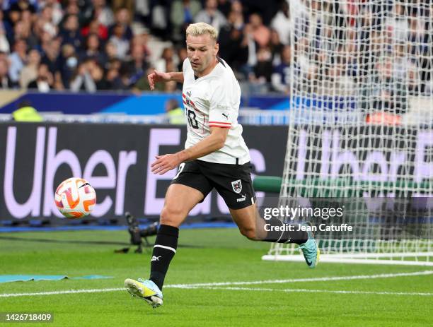 Andreas Weimann of Austria during the UEFA Nations League League A Group 1 match between France and Austria at Stade de France on September 22, 2022...