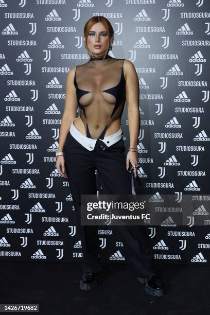 Bella Thorne attends the Giampaolo Sgura: Black And White Powered By Juventus event on September 23, 2022 in Milan, Italy.
