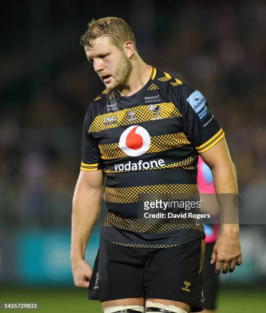 Joe Launchbury of Wasps looks on during the Gallagher Premiership Rugby match between Bath Rugby and Wasps at the Recreation Ground on September 23,...
