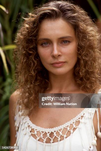 French-American model and actress Lydie Denier, poses on the set of the TV series Tarzan in Puerto Escondido, Mexico in August 1992. Tarzan was on...