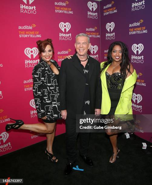 Danielle Monaro, Elvis Duran, and Medha Gandhi attend the 2022 iHeartRadio Music Festival at T-Mobile Arena on September 23, 2022 in Las Vegas,...