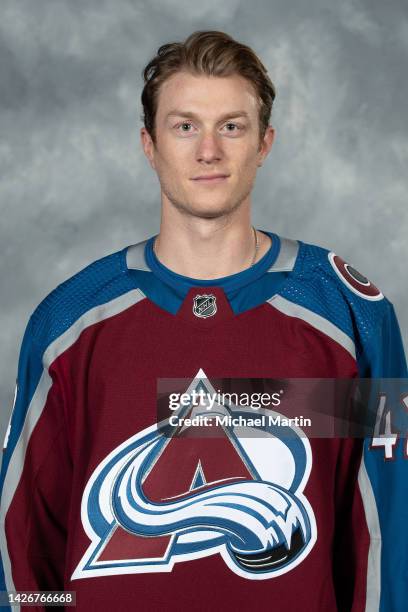 Josh Manson of the Colorado Avalanche poses for his official headshot for the 2022-2023 NHL season on September 21, 2022 at Ball Arena in Denver,...