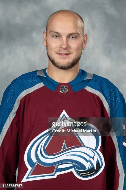 Anton Blidh of the Colorado Avalanche poses for his official headshot for the 2022-2023 NHL season on September 21, 2022 at Ball Arena in Denver,...