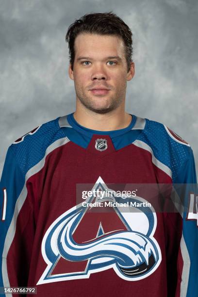 Josh Jacobs of the Colorado Avalanche poses for his official headshot for the 2022-2023 NHL season on September 21, 2022 at Ball Arena in Denver,...