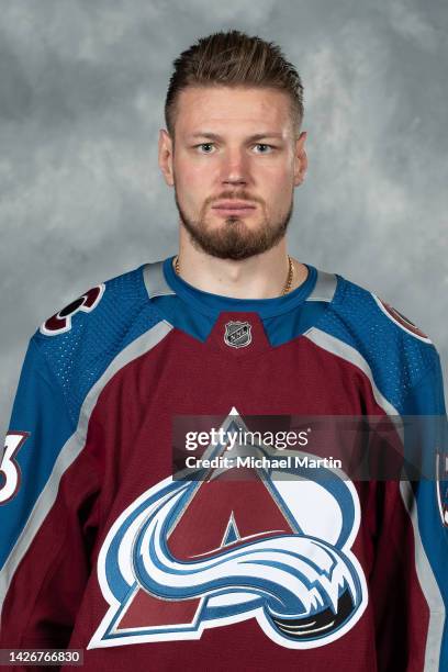 Valeri Nichushkin of the Colorado Avalanche poses for his official headshot for the 2022-2023 NHL season on September 21, 2022 at Ball Arena in...
