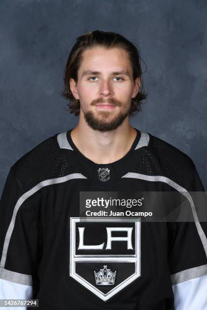 Adrian Kempe of the Los Angeles Kings poses for his official headshot for the 2022-2023 season on September 21, 2022 at the Toyota Sports Performance...